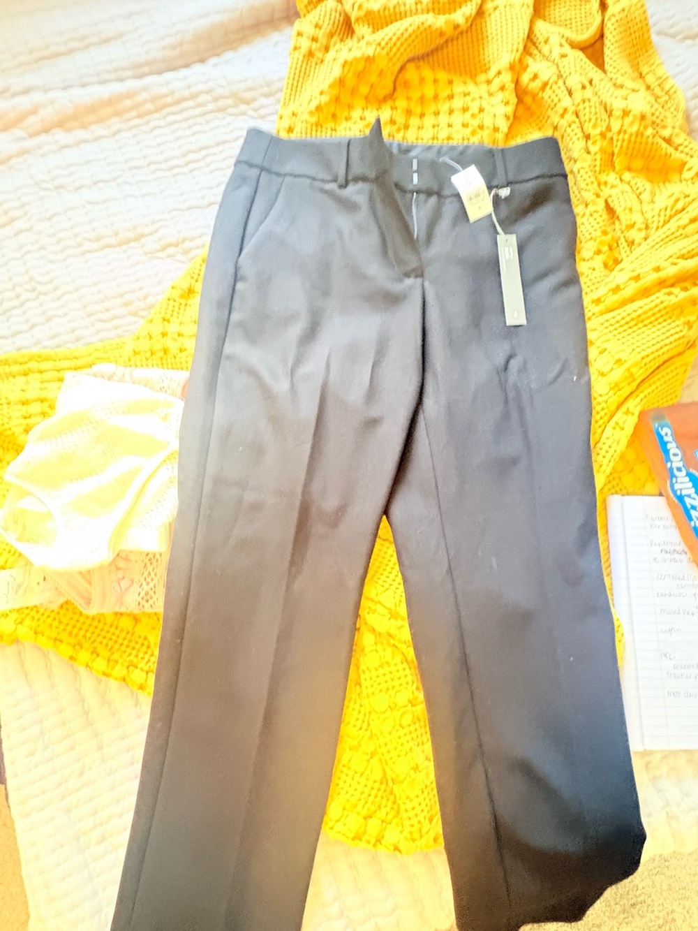 LOFT Black Ankle-Length Cropped Dress Pants